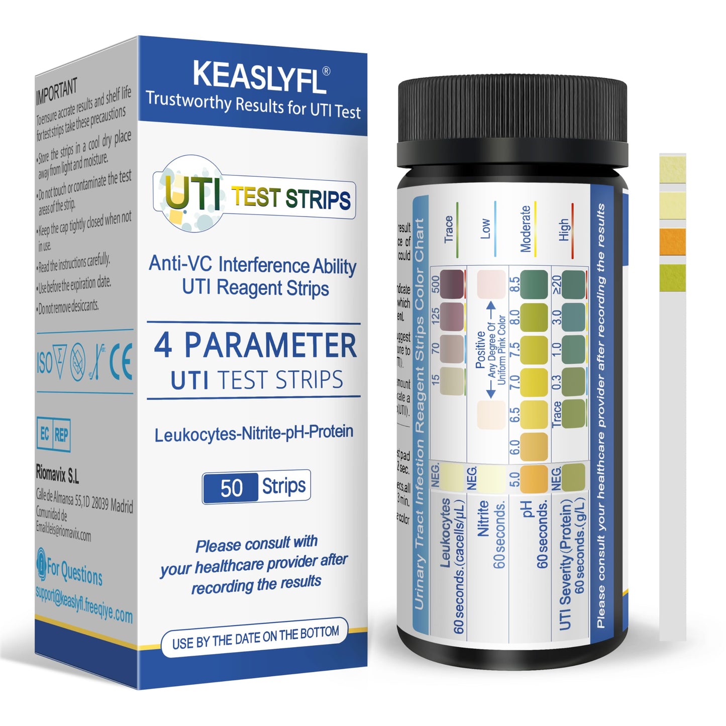 4-in-1 UTI Test Strips for Women & Men – Fast Home UTI Kit