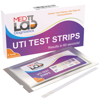 UTI Test Strips Pack of 6 – Individually Wrapped Urine Test Kit (Women, Men, Kids, Pets)