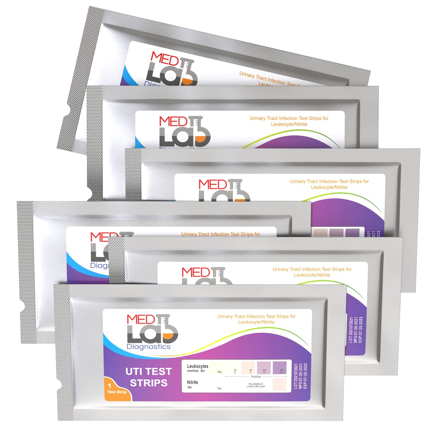 UTI Test Strips Pack of 6 – Individually Wrapped Urine Test Kit (Women, Men, Kids, Pets)