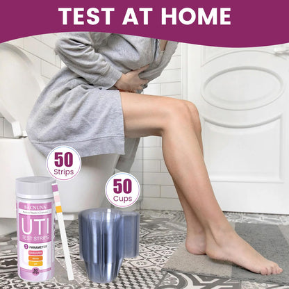 UTI Test Strips for Women – 50 Count 3-in-1 UTI Kit for At-Home Urinalysis