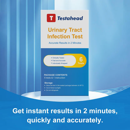 UTI Test Strips (6 Pack) – Detect Leukocytes & Nitrites in Urine | 2-Minute Results