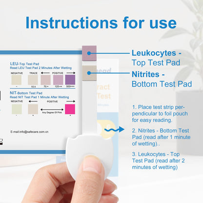 UTI Test Strips (6 Pack) – Detect Leukocytes & Nitrites in Urine | 2-Minute Results
