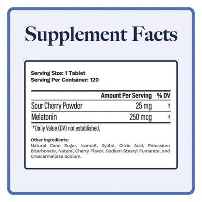 Utzy Naturals Micro Melatonin 250mcg | Natural Cherry | 120 Tabs