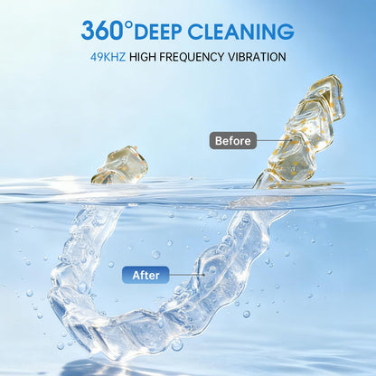 Ultrasonic Retainer Cleaner with UV Light – 49kHz, Digital Timer