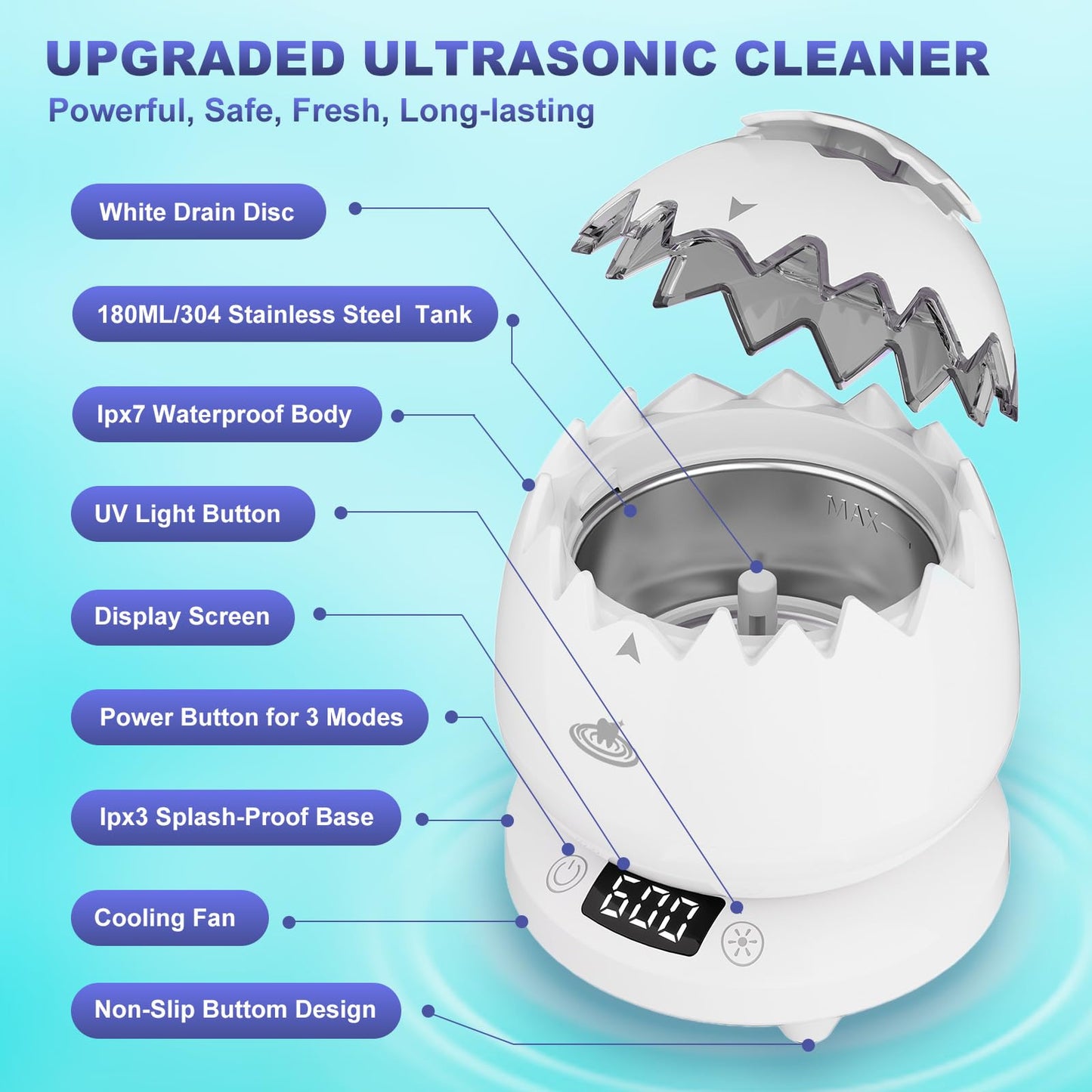 Ultrasonic Retainer Cleaner 45kHz – Denture & Aligner Cleaning Machine