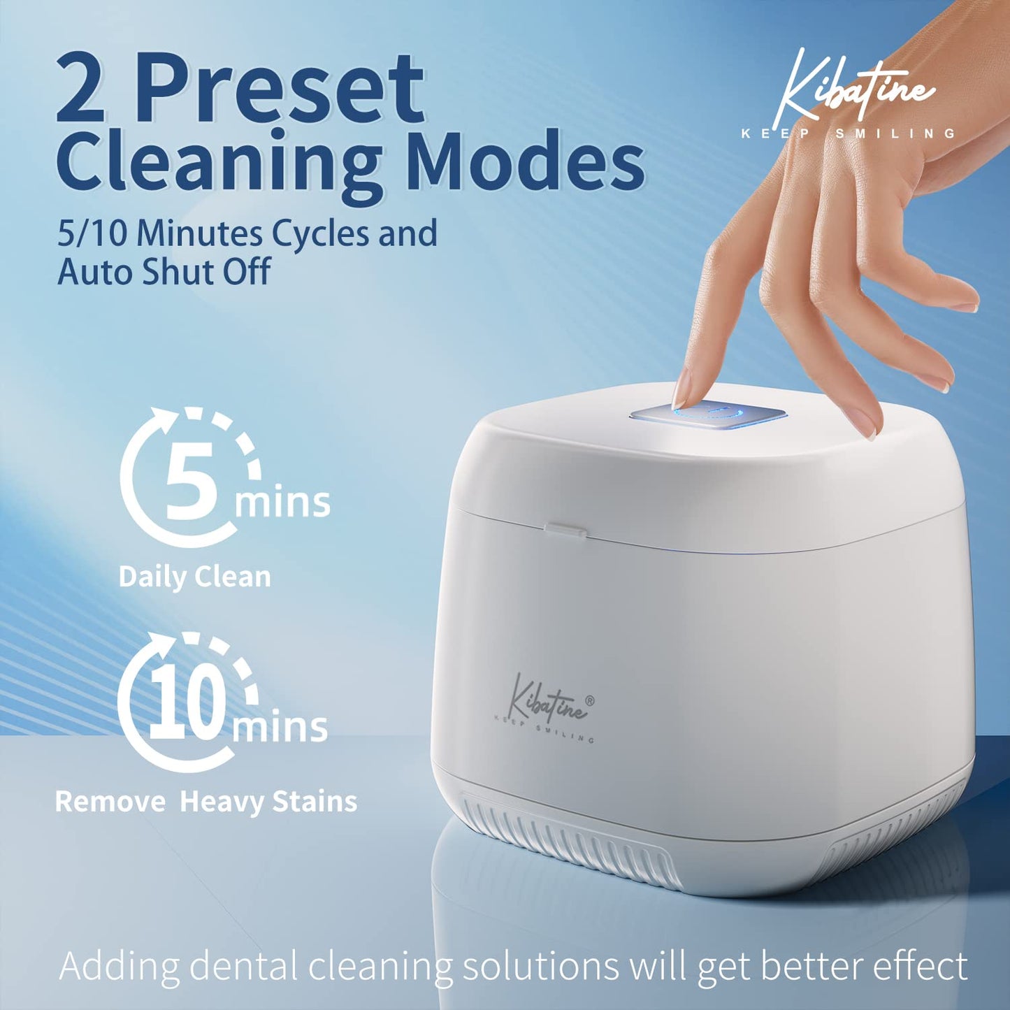 Ultrasonic Retainer Cleaner with UV Light – 45kHz Cleaning for Dentures, Aligners & Jewelry