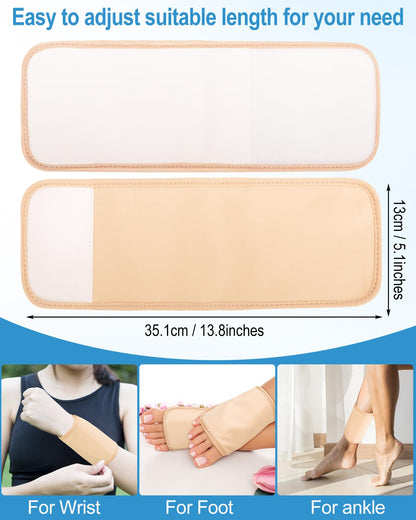 Uwbettry 2Pcs Castor Oil Pack Wrap for Feet – Reusable Foot Wrap, Organic Cotton Flannel, Pale Khaki
