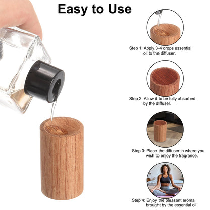 uxcell 2Pcs Wood Essential Oil Diffuser – Rosewood & Plum Car Diffusers for Car, Home, and Office