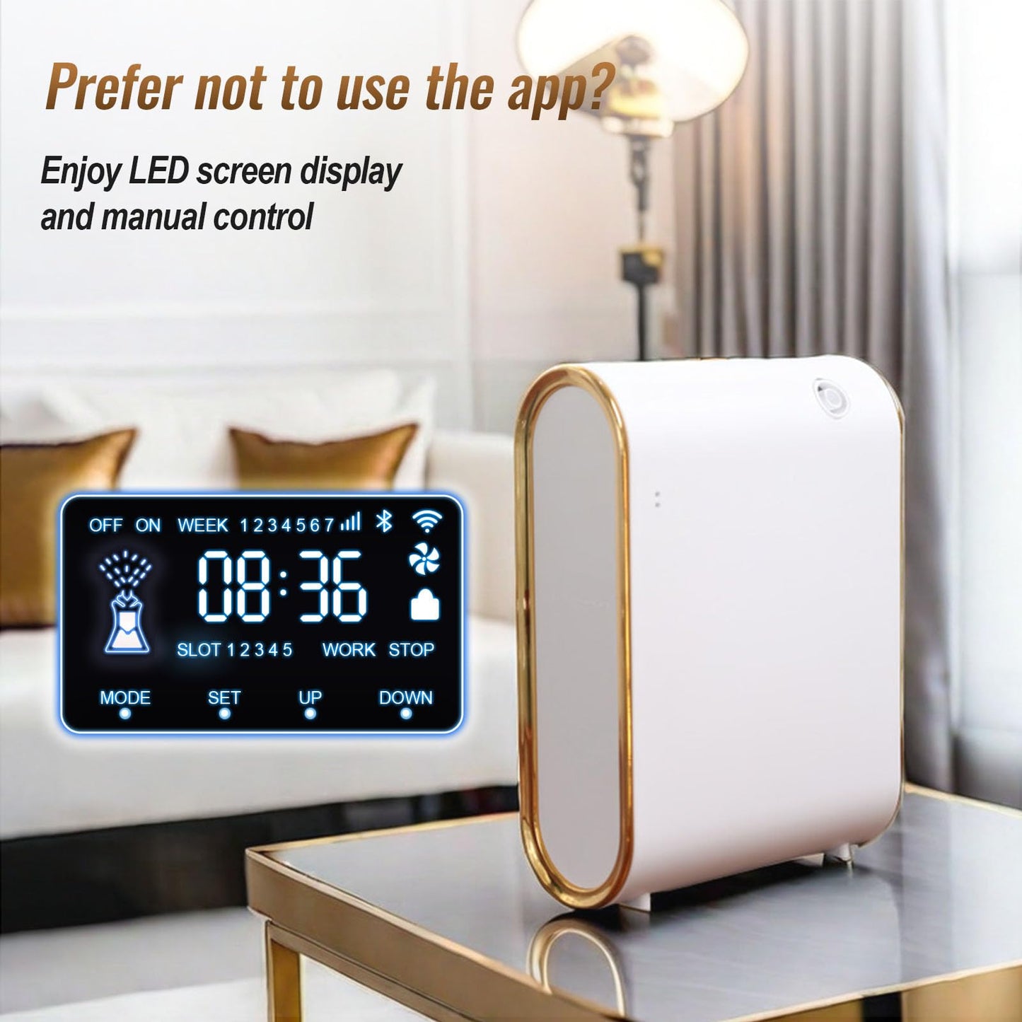 UXIKAPEEN Scent Air Machine – Waterless Diffuser for 1500 Sq Ft, Bluetooth App, White