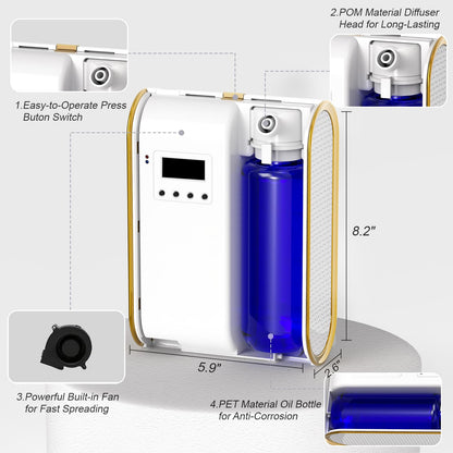 UXIKAPEEN Scent Air Machine – Waterless Diffuser for 1500 Sq Ft, Bluetooth App, White