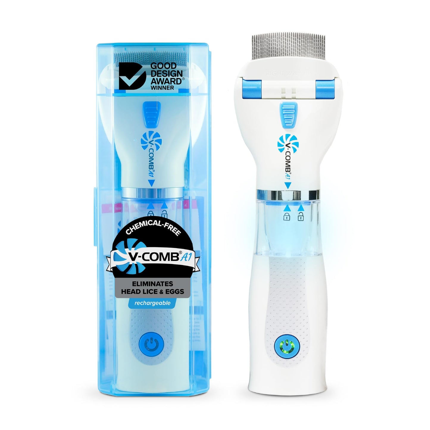 V-COMB A1 Rechargeable Chemical-Free Lice Removal Electric Comb | All Hair Types