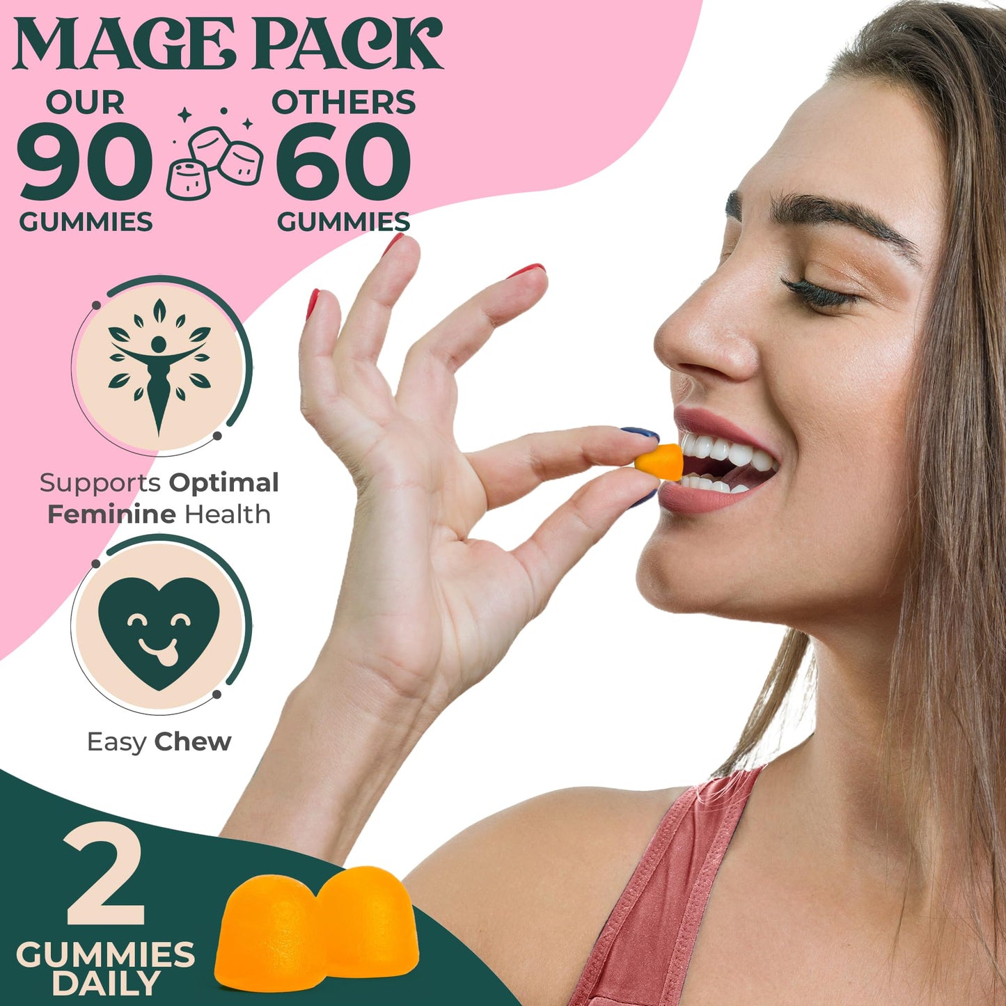 Premium Feminine Balance Gummies for Women – Pineapple pH & 4-in-1 Support | 90 Count (Vegan & Gluten-Free)