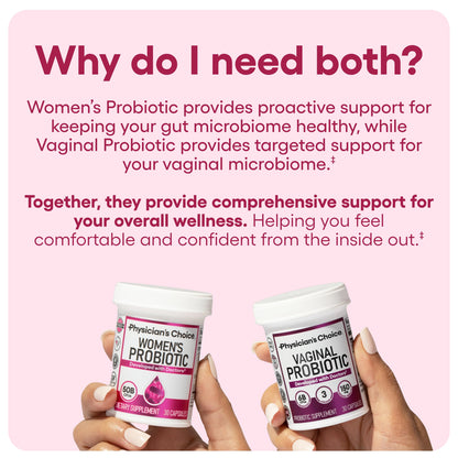 Physician's CHOICE Feminine Power Duo Bundle: Vaginal Probiotic & Womens Probiotic