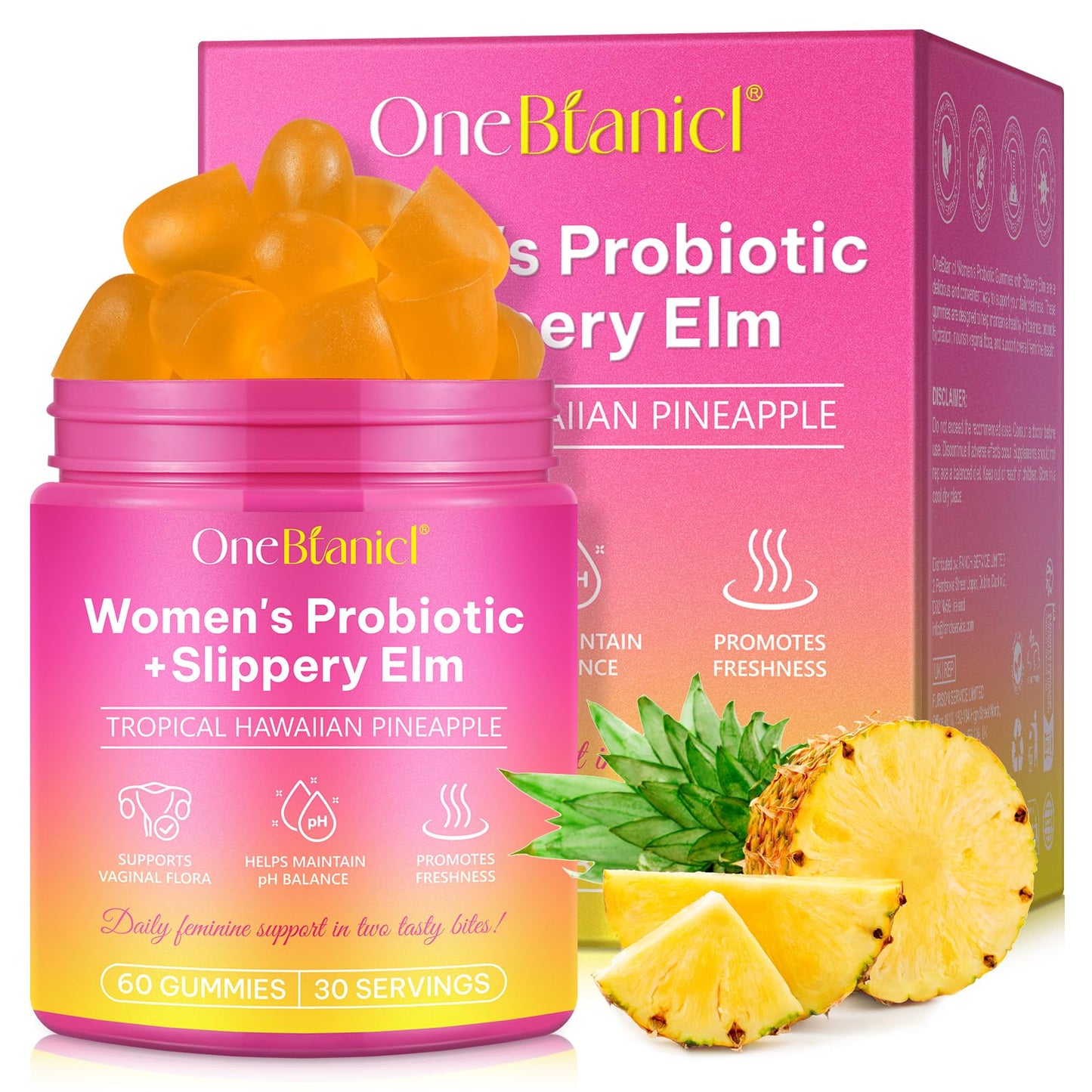 Vaginal Probiotics for Women – pH Balance Gummies | 60 Gummies