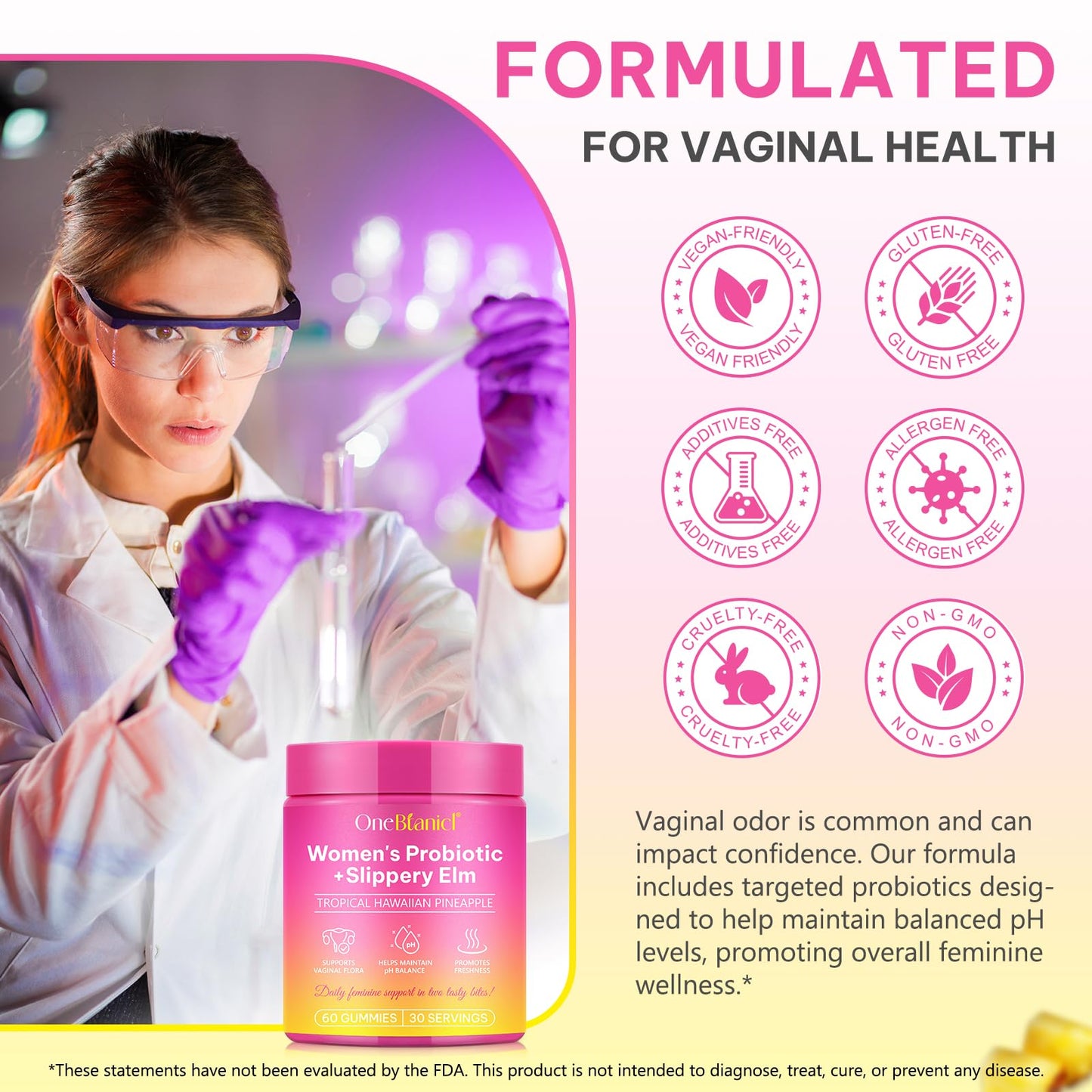 Vaginal Probiotics for Women – pH Balance Gummies | 60 Gummies
