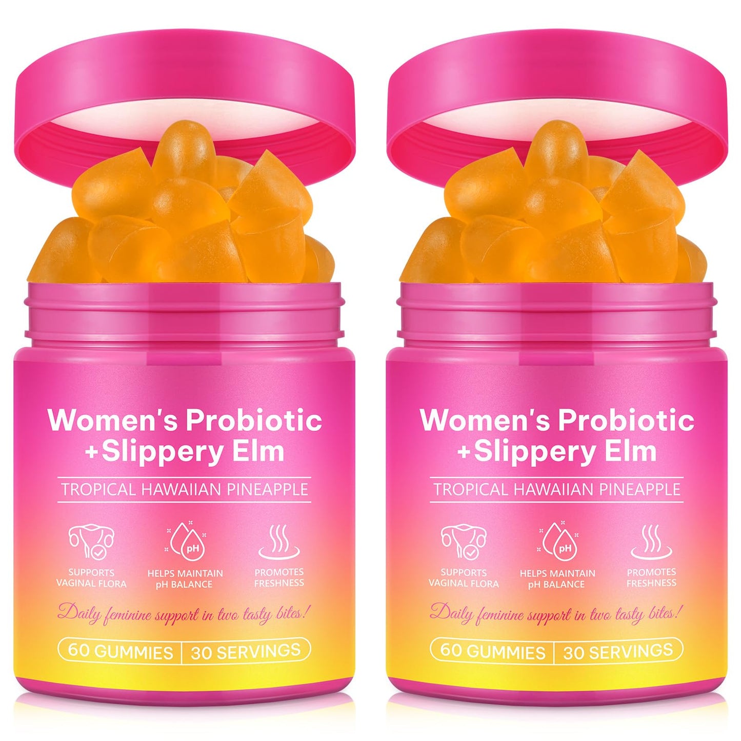 Vaginal Probiotics for Women Gummies - Digestive Health, pH Balance, Immune Support | Pineapple Flavor | Vegan, Gluten-Free | 120 Count