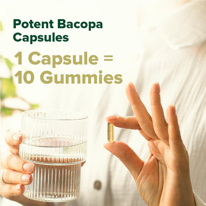 VAHDAM Bacopa Monnieri 1000mg Capsules – Cognitive Support, High Strength (90 Veg)
