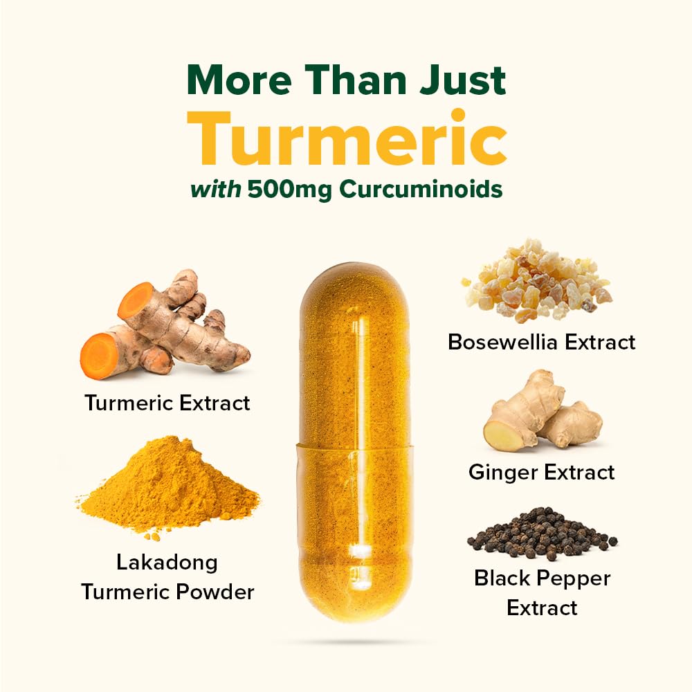 VAHDAM Turmeric Curcumin 2000mg with Boswellia and Piperine – 90 Capsules