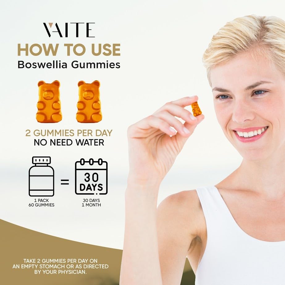 VAITE Boswellia Gummies 1200mg – Joint Support, Vegetarian, Gluten-Free, Non-GMO