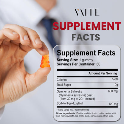 VAITE Gymnema Sylvestre Gummies 600mg – 60 Chews, Non-GMO, Gluten-Free