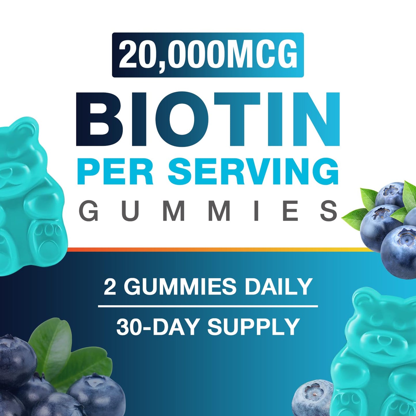 VAJYKEWJY Vegan Biotin Gummies – 20,000 mcg per Serving | Hair, Skin & Nails