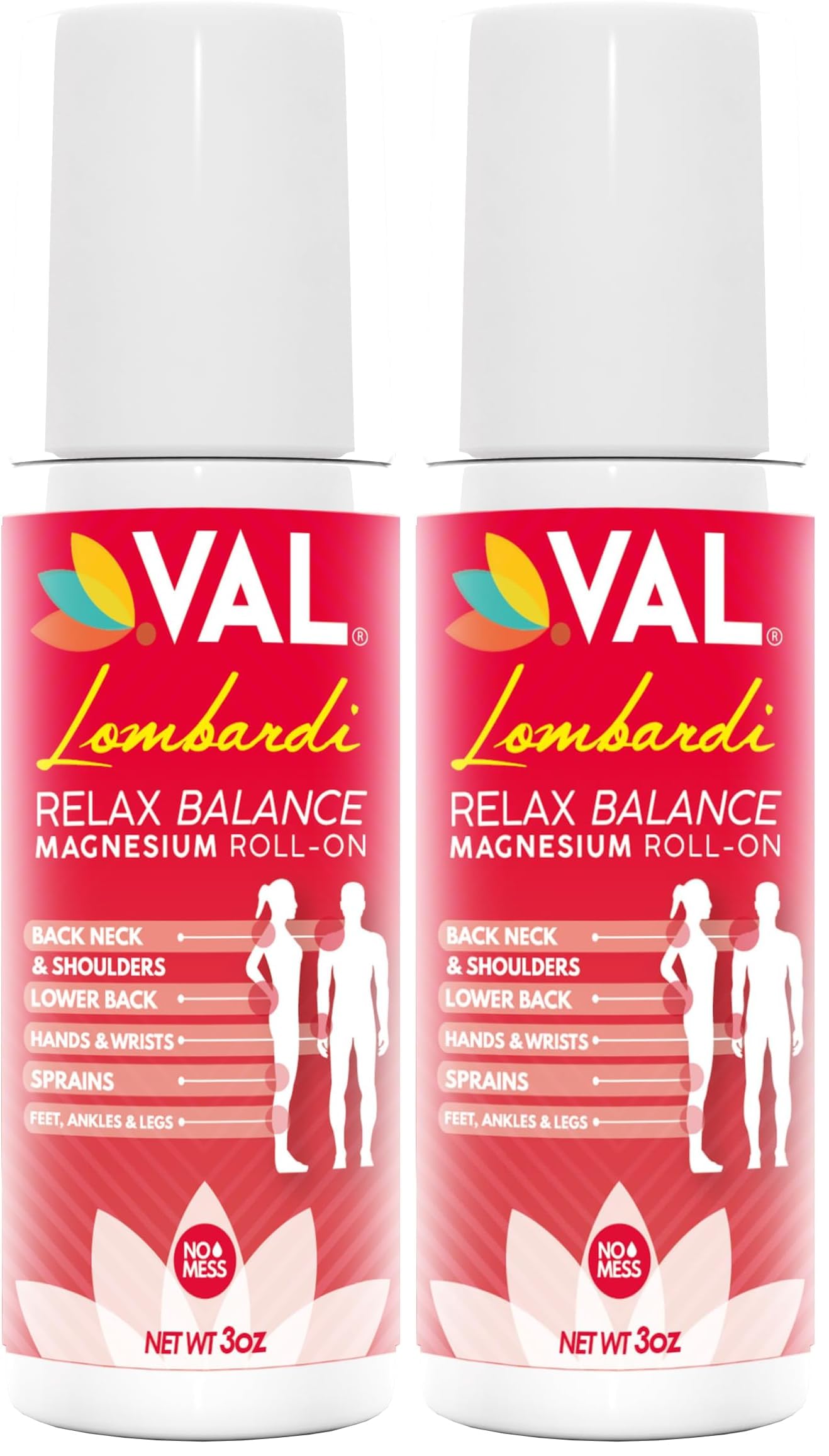 VAL Lombardi Magnesium Roll-On 3oz – Zechstein Magnesium + Arnica | Joint & Muscle Relief (2-Pack)