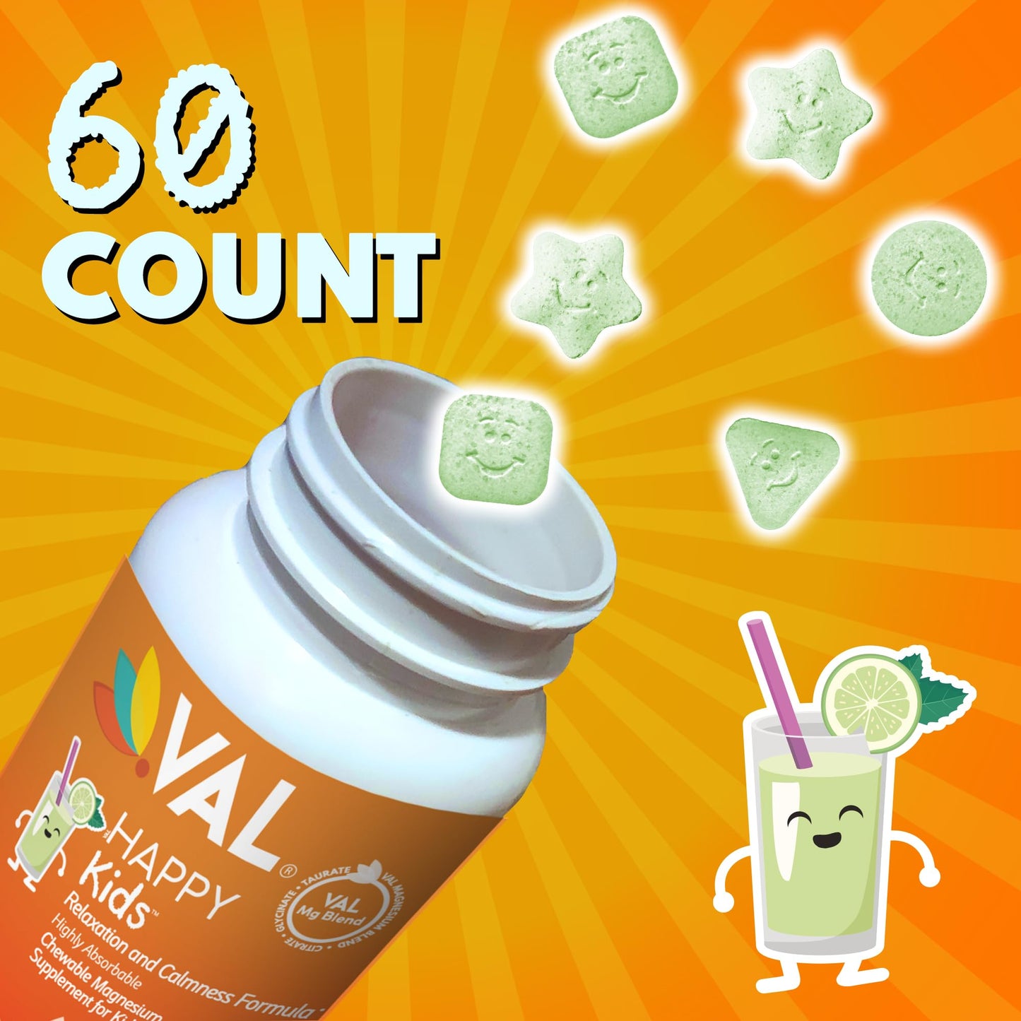 VAL Magnesium for Kids – High-Absorption Mg Glycinate, Citrate & Taurate