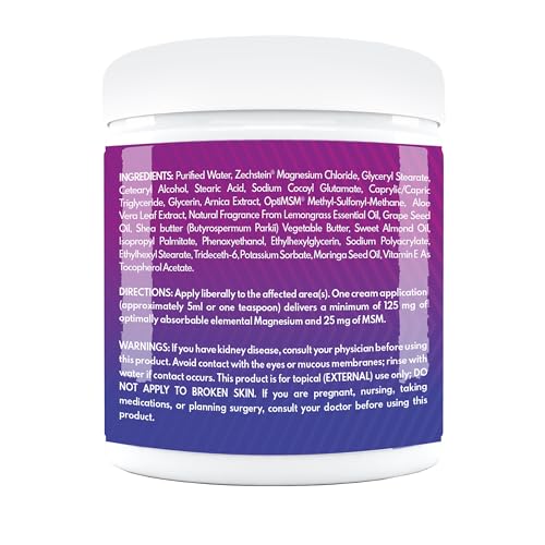 VAL Magnesium Aromatherapy Massage Cream 8oz | Zechstein Magnesium + MSM