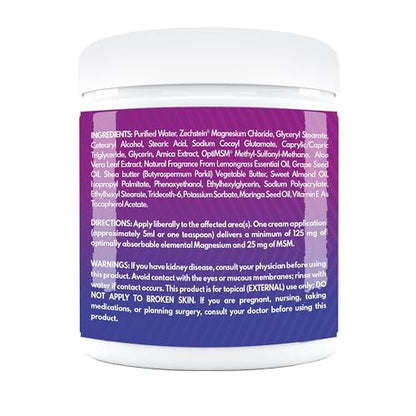 VAL Magnesium Aromatherapy Massage Cream 8oz | Zechstein Magnesium + MSM