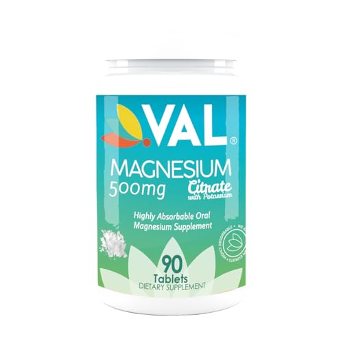 VAL Magnesium Citrate + B6 + Potassium, 90 Tablets (Pack of 2)