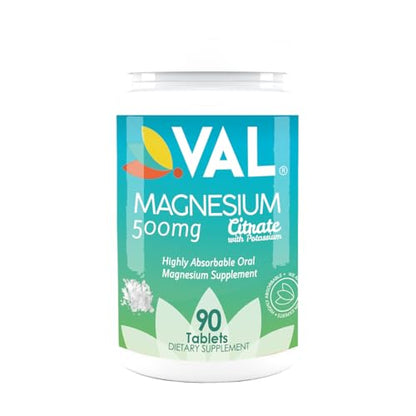 VAL Magnesium Citrate + B6 + Potassium, 90 Tablets (Pack of 2)