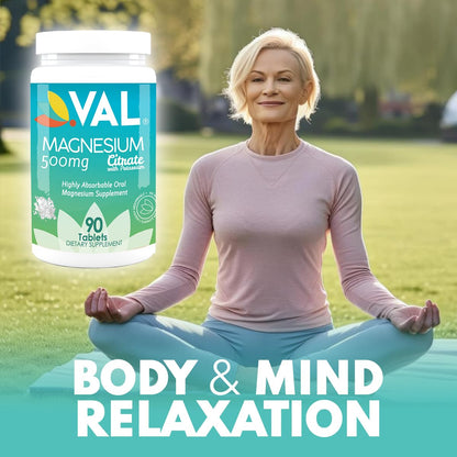 VAL Magnesium Glycinate 325mg with B6 & Potassium | High Absorption & Stress Relief
