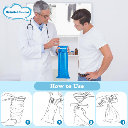 Valchoose 25 Pack Kids Throw Up Bags 800ml - No-Leak, Hospital-Grade (Blue)