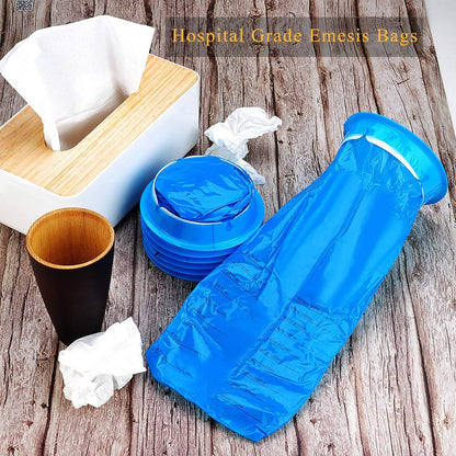 Valchoose 14-Pack Thick Vomit Bags 1000ml Blue – Hospital-Grade, Leak-Resistant
