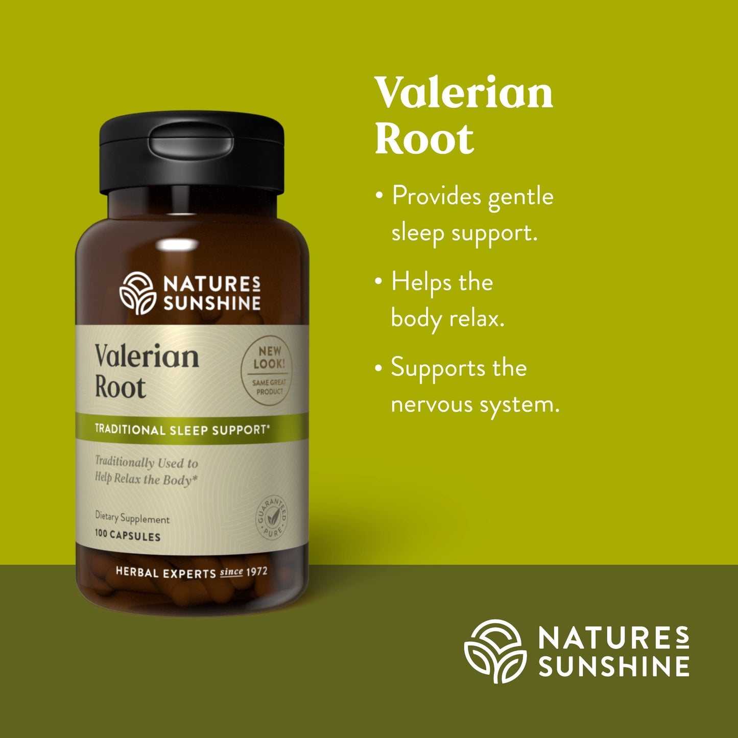Nature's Sunshine Valerian Root 100 Capsules | Relaxation & Sleep Support