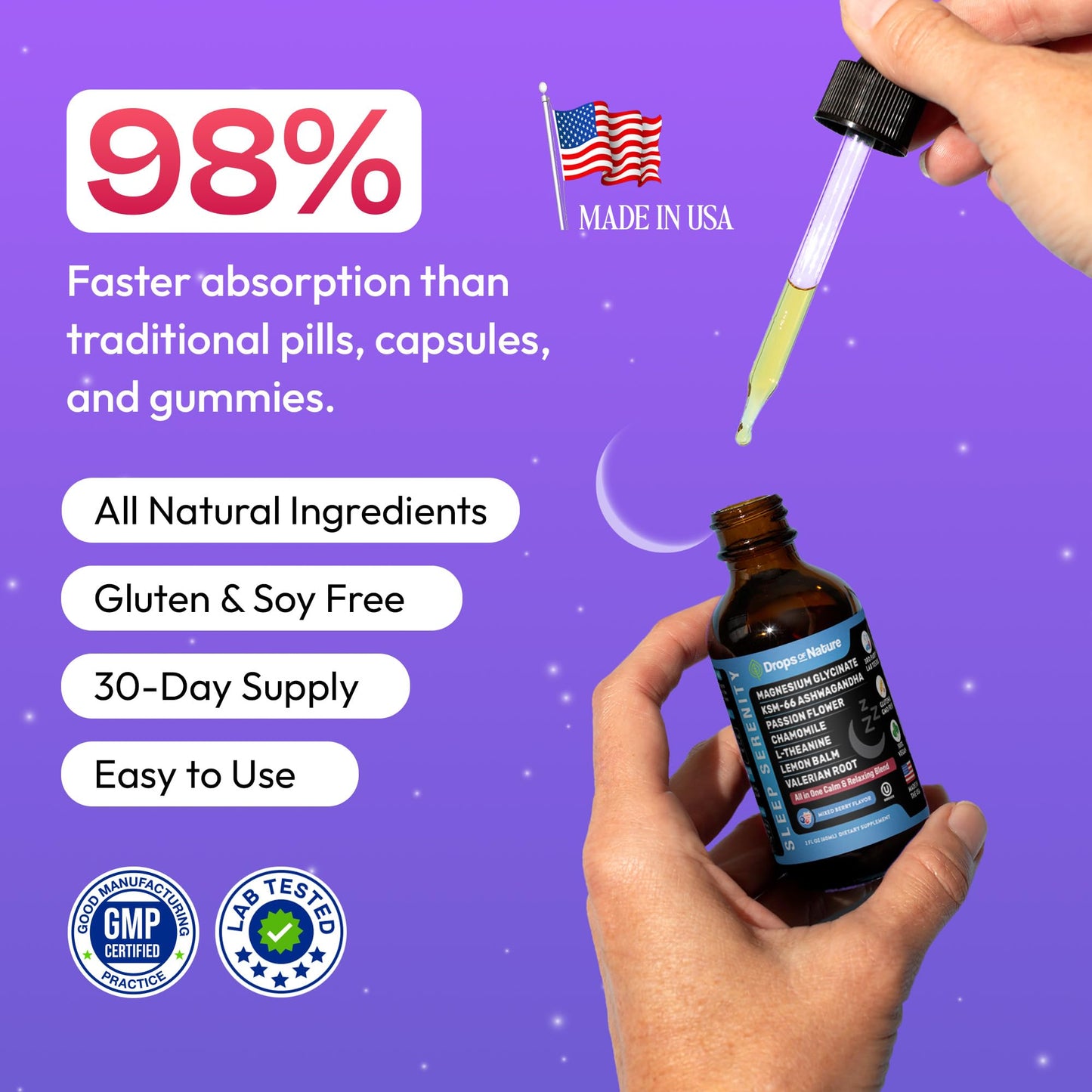 Magnesium Glycinate & Ashwagandha Liquid Drops – Relaxation & Sleep Support (60mL) | Vegan