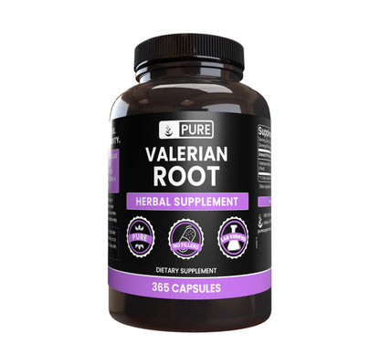 PURE ORIGINAL INGREDIENTS Valerian Root (365 Capsules) No Magnesium Or Rice Fillers, Always Pure, Lab Verified