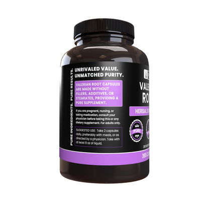 PURE ORIGINAL INGREDIENTS Valerian Root (365 Capsules) No Magnesium Or Rice Fillers, Always Pure, Lab Verified