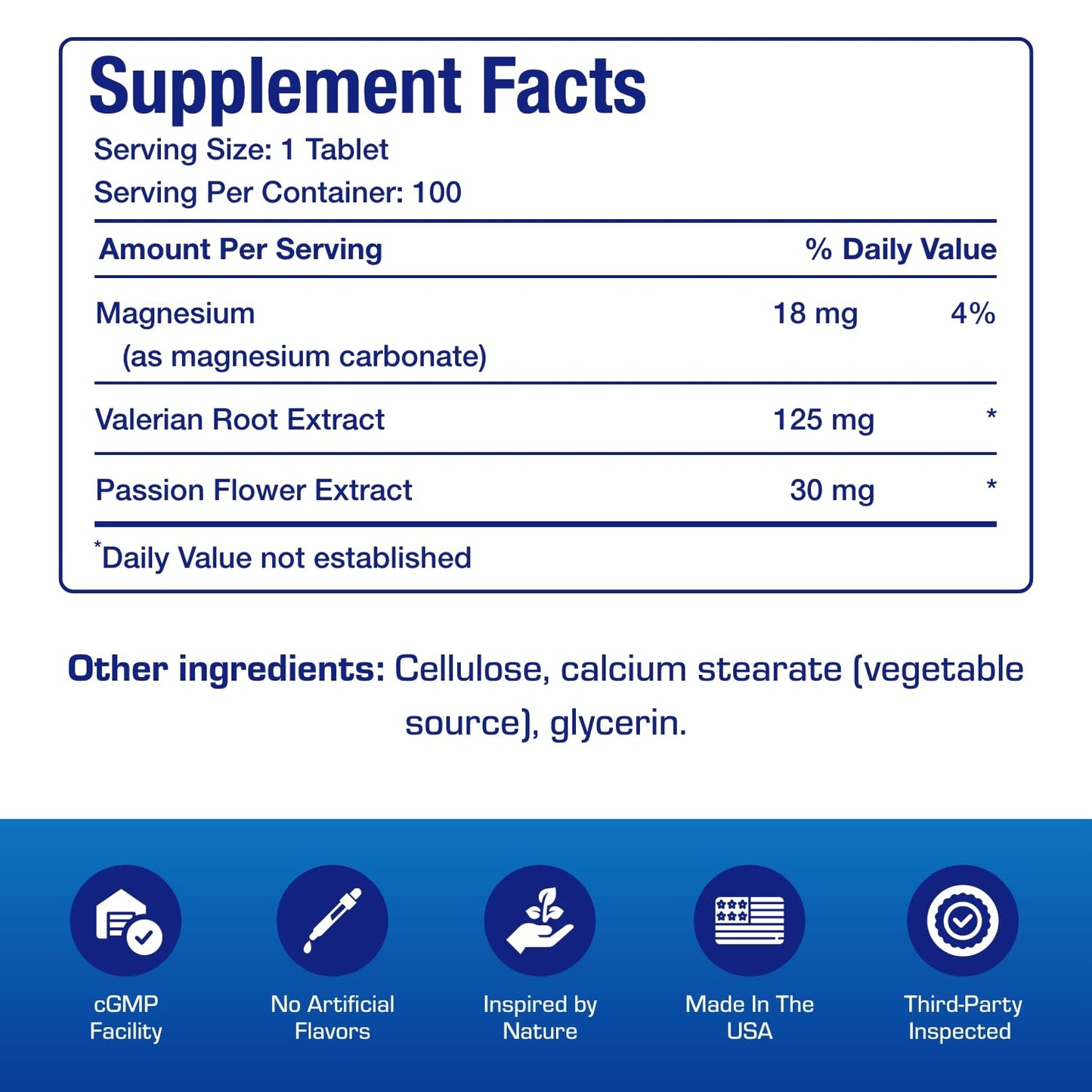 Valerian Root Sleep Supplement with Magnesium & Passion Flower | Vegan & USA Made
