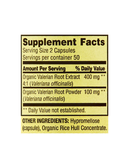 Spring Valley Valerian Root Capsules 500 mg, 100 Count + STS Sticker | NON-GMO & Gluten Free
