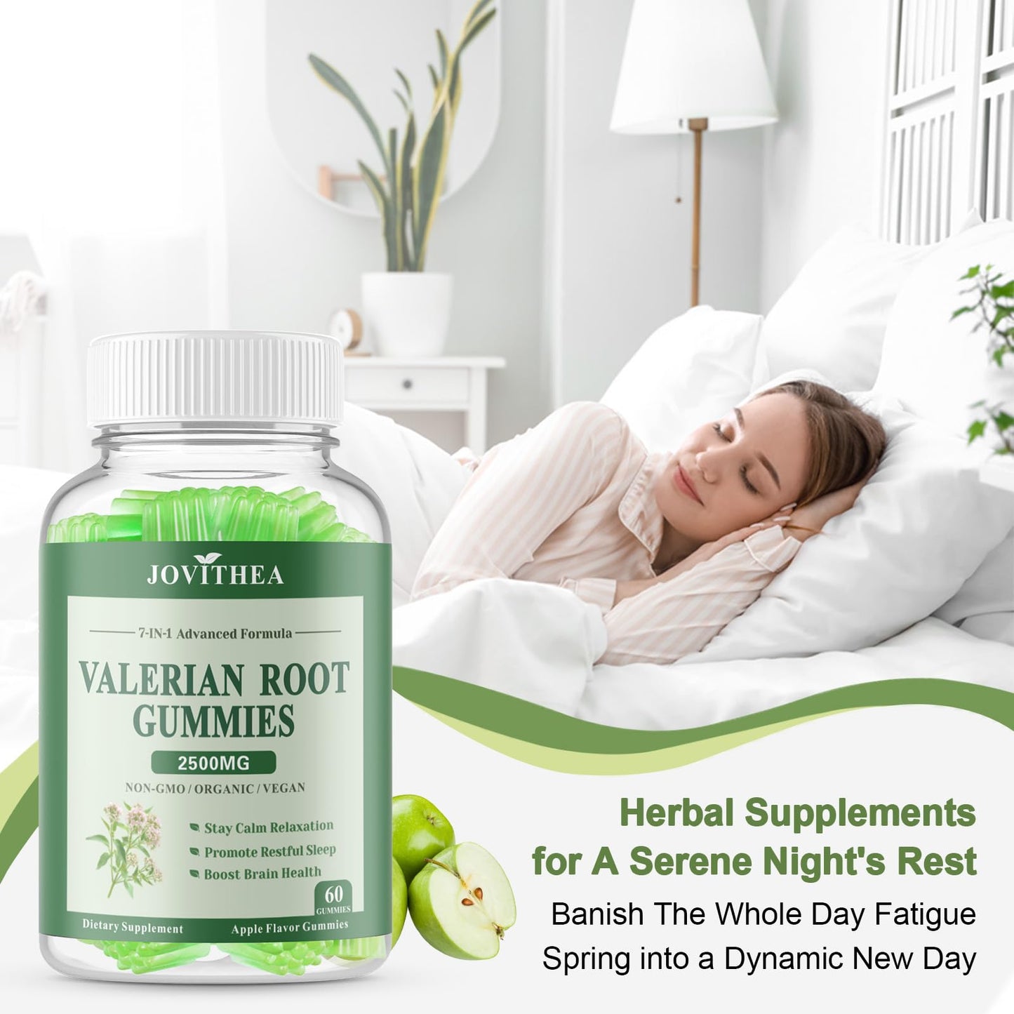2 Pack Organic Valerian Root Gummies – Calming Sleep Support (Melatonin Free)
