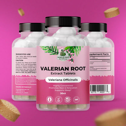 Amazing Botanicals Valerian Root Tablets - Organic 200mg | 30 Count