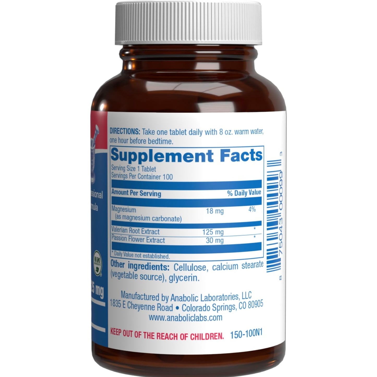Valerian Root Sleep Supplement with Magnesium & Passion Flower | Vegan & USA Made