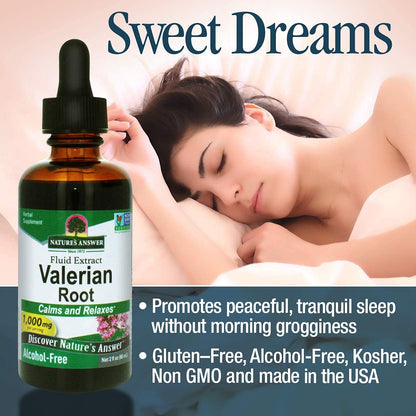 Nature's Answer Valerian Root Extract 2 oz – Alcohol-Free, Gluten Free, Made in USA