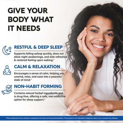 Sleeping Pills for Adults 550mg | Melatonin 3mg | Non-Habit Sleep Support - Made in USA