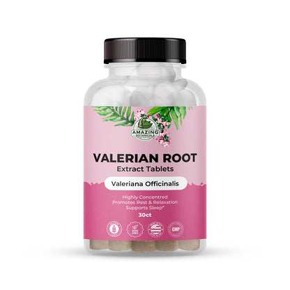 Amazing Botanicals Valerian Root Tablets - Organic 200mg | 30 Count
