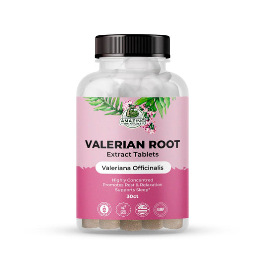 Amazing Botanicals Valerian Root Tablets - Organic 200mg | 30 Count BritishVita | Premium UK Vitamins & Wellness Supplements