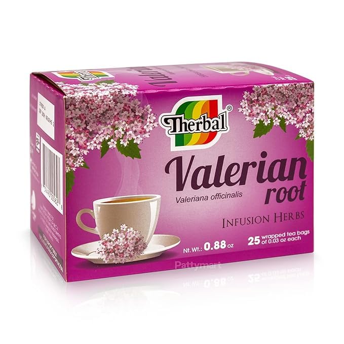Valerian Root Tea – 25 Bags (1 g each) | 100% Natural, Caffeine-Free Herbal Tea | Té de Valeriana by Therbal