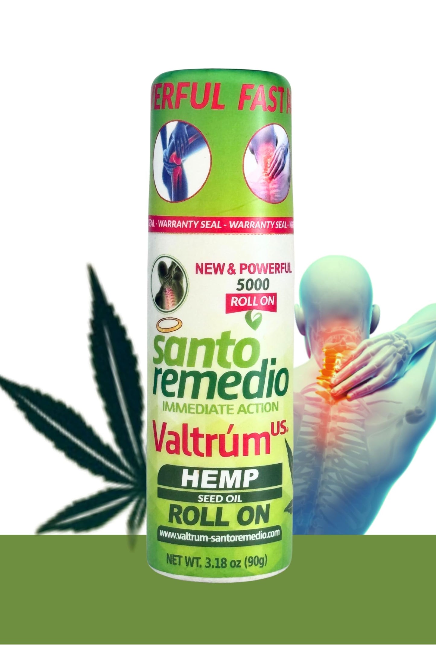Valtrum Santo Remedio® - with Hemp Seed Oil, Fast and Effective Relief. External use with Powerful Action, Whose Effects are perceived Within 40 Seconds of Being Used.