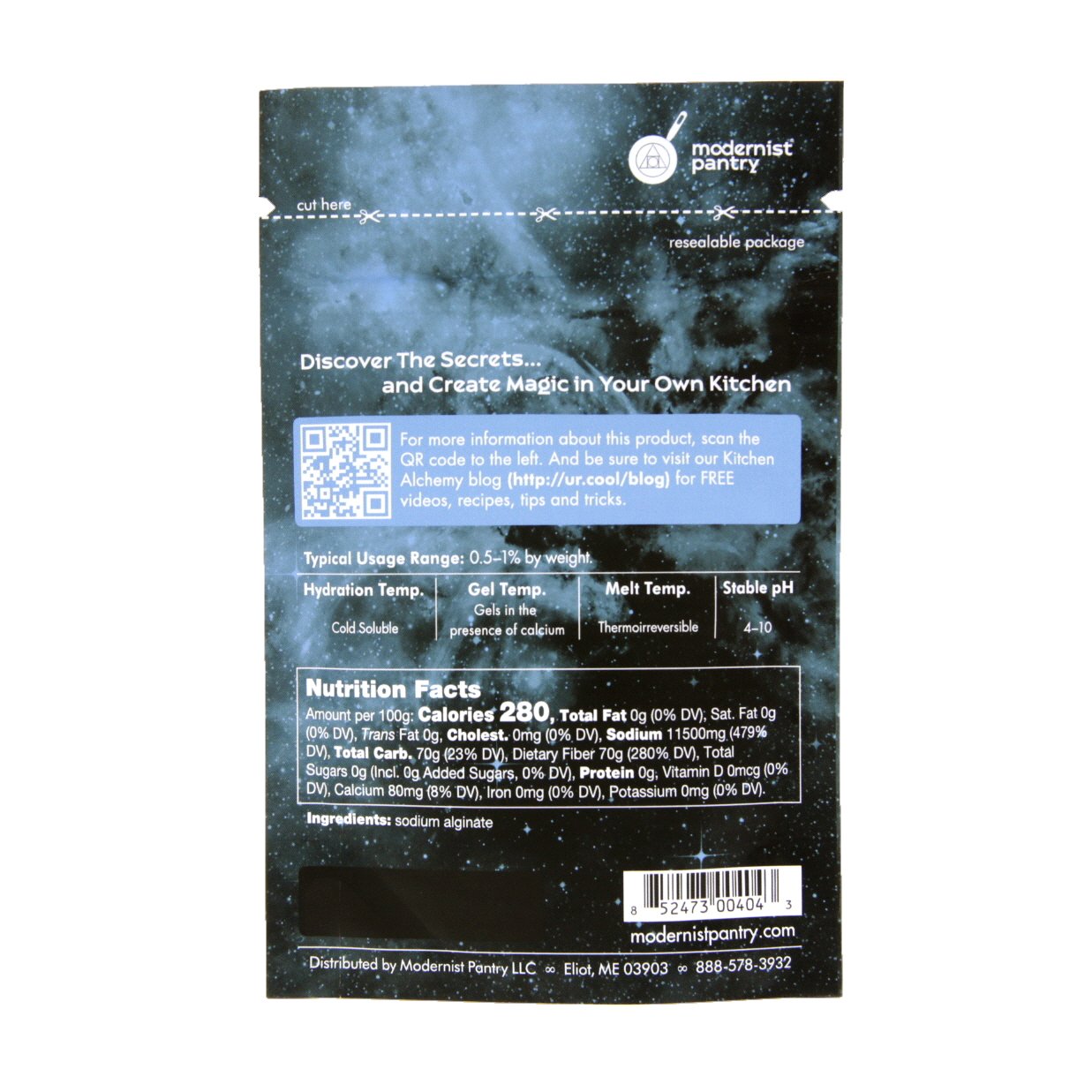 Sodium Alginate + Calcium Lactate Value Pack - Non-GMO Vegan OU Kosher Certified 100g / 4oz Bundle (2 items)